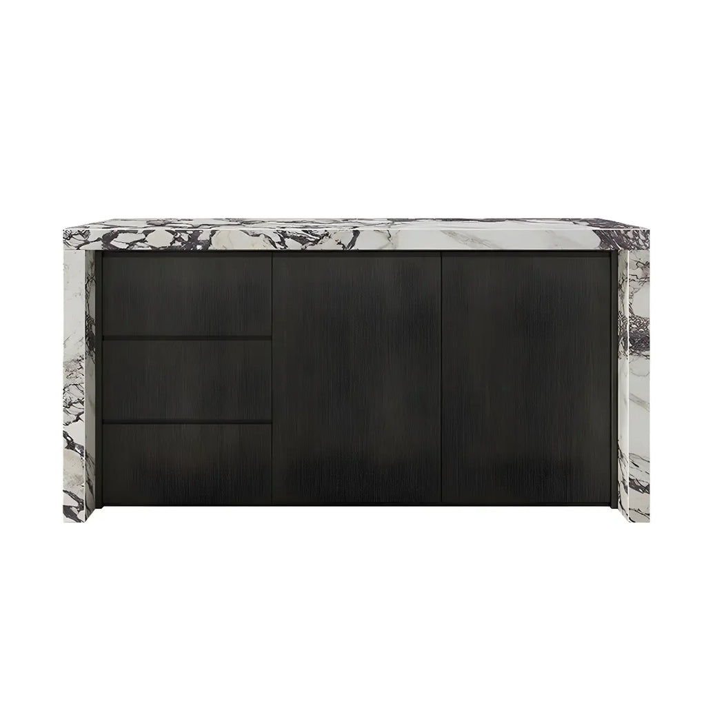 Modern Marble Top Wood Storage Bar Tables for Kitchen