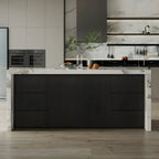 Modern Marble Top Wood Storage Bar Tables for Kitchen