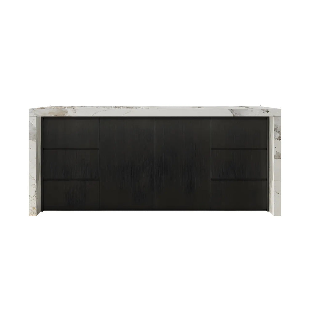 Modern Marble Top Wood Storage Bar Tables for Kitchen