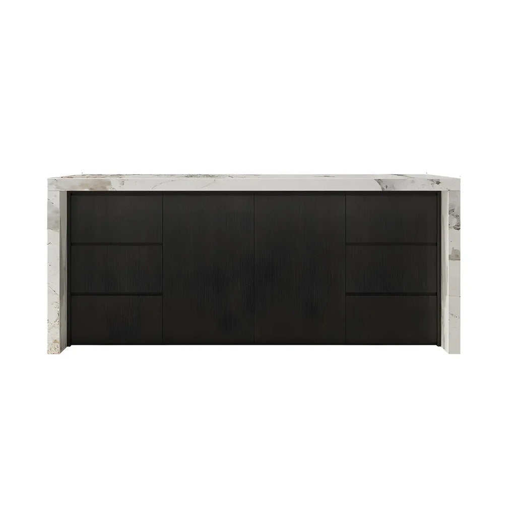 Modern Marble Top Wood Storage Bar Tables for Kitchen