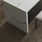 Modern Marble Top Wood Storage Bar Tables for Kitchen