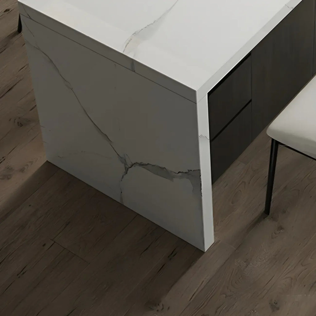 Modern Marble Top Wood Storage Bar Tables for Kitchen