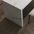 Modern Marble Top Wood Storage Bar Tables for Kitchen