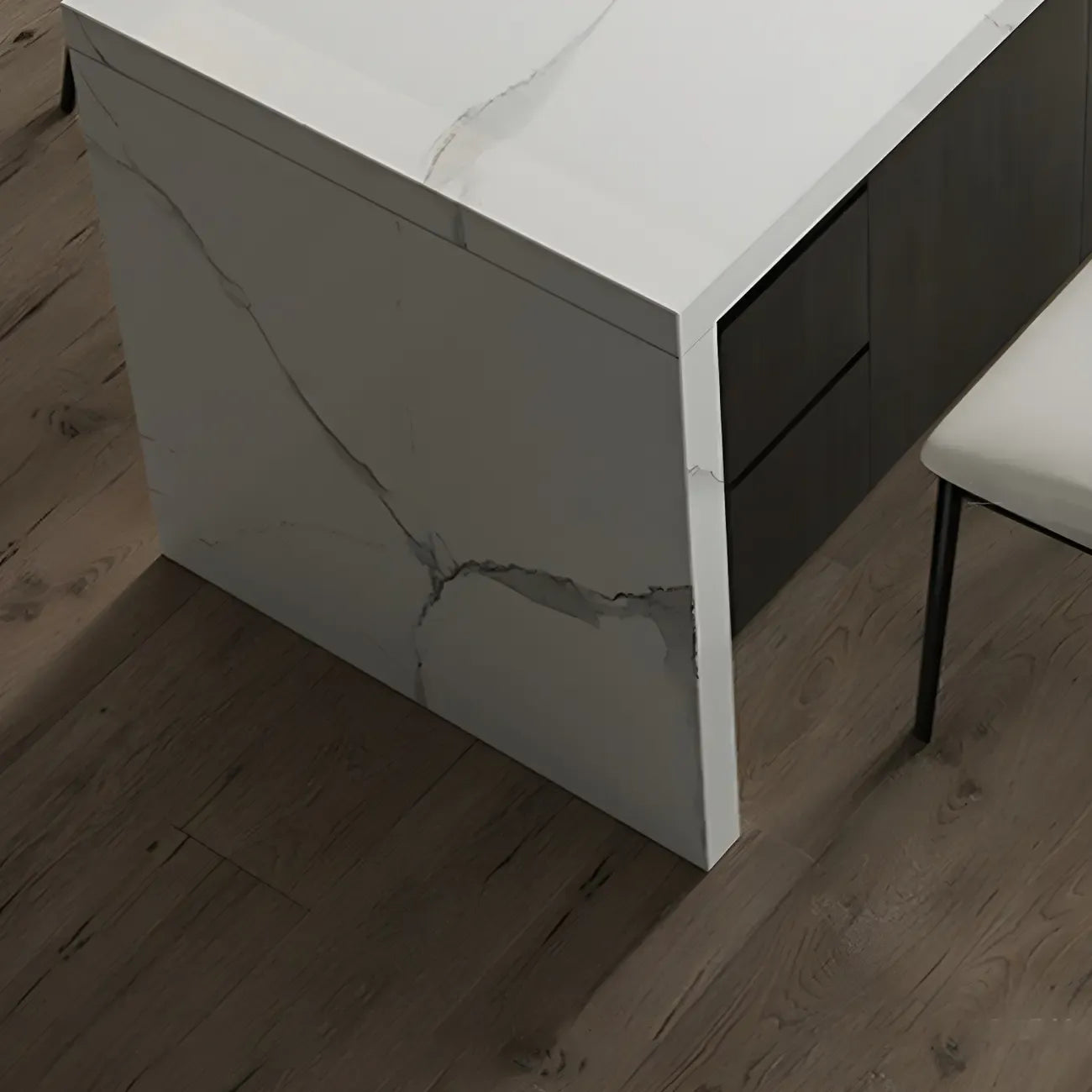 Modern Marble Top Wood Storage Bar Tables for Kitchen