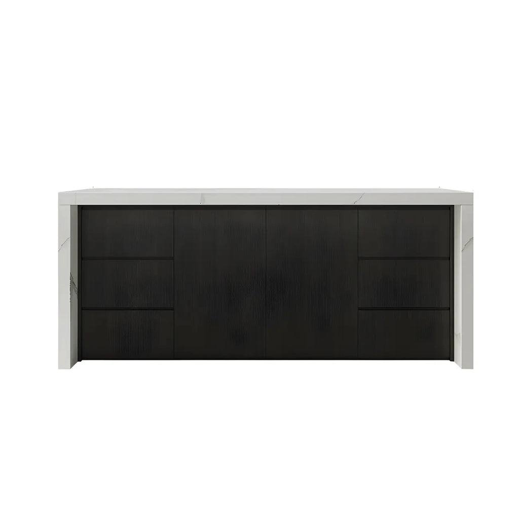 Modern Marble Top Wood Storage Bar Tables for Kitchen