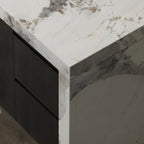 Modern Marble Top Wood Storage Bar Tables for Kitchen