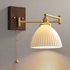 25 Vintage Bedside Swing Arm Wall Light with Pull Switch
