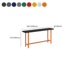 Industrial Black Wood Top Metal Trestle Base Bar Table