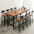 Pine Wood Industrial Trestle Base Bar Table