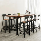 Pine Wood Industrial Trestle Base Bar Table