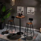 Adjustable Industrial Rustic Wood Bar Table for Home Pub
