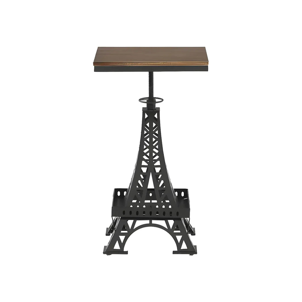 Adjustable Industrial Rustic Wood Bar Table for Home Pub