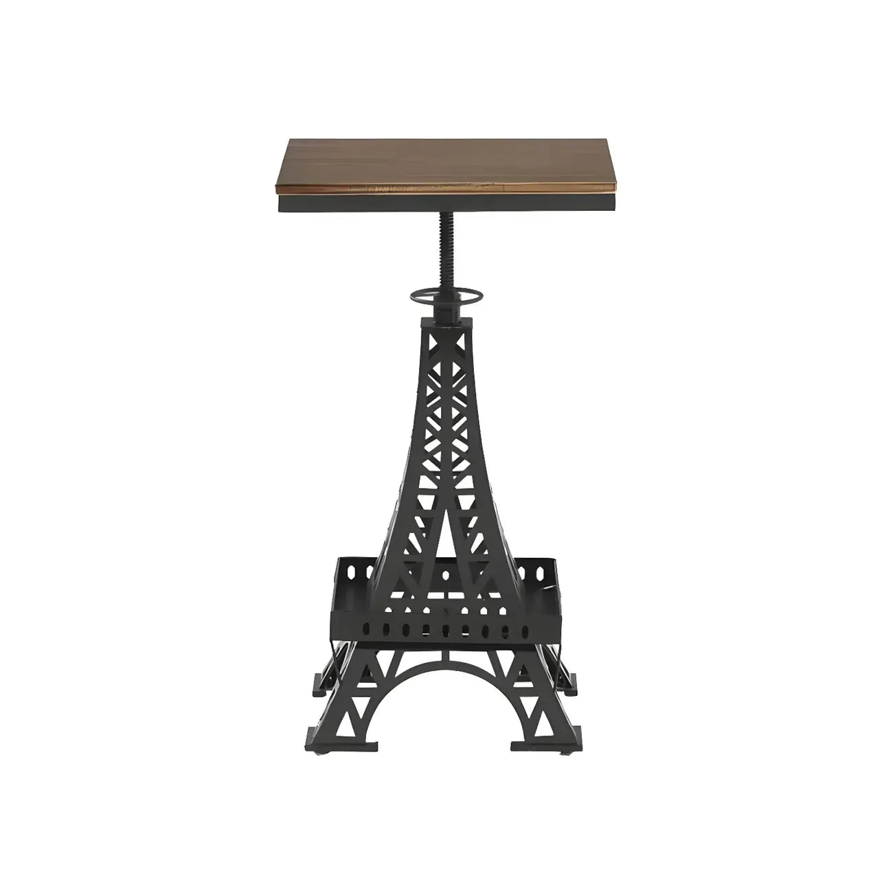 Adjustable Industrial Rustic Wood Bar Table for Home Pub