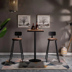 Adjustable Industrial Rustic Wood Bar Table for Home Pub