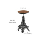 Adjustable Industrial Rustic Wood Bar Table for Home Pub