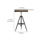 Adjustable Industrial Rustic Wood Bar Table for Home Pub