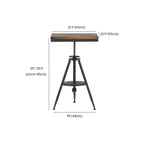 Adjustable Industrial Rustic Wood Bar Table for Home Pub