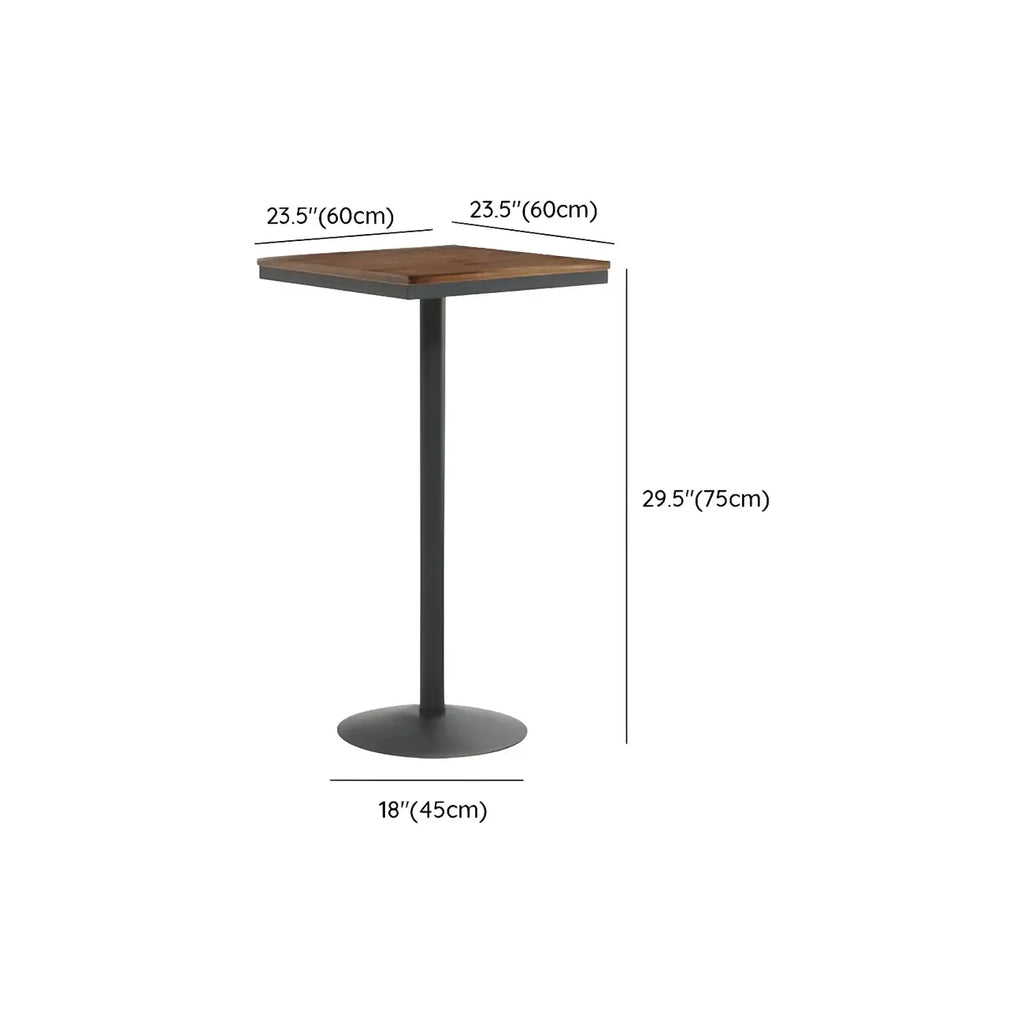 Adjustable Industrial Rustic Wood Bar Table for Home Pub