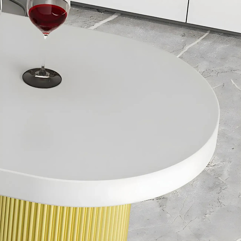 Glam Brown Wooden Free Form White Iron Storage Bar Tables
