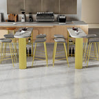 Glam Brown Wooden Free Form White Iron Storage Bar Tables