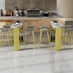 Glam Brown Wooden Free Form White Iron Storage Bar Tables