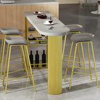Glam Brown Wooden Free Form White Iron Storage Bar Tables