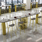 Glam Brown Wooden Free Form White Iron Storage Bar Tables
