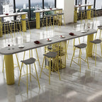 Glam Brown Wooden Free Form White Iron Storage Bar Tables