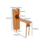 Scandinavian Natural Cherry Wood Storage Bar Tables