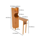 Scandinavian Natural Cherry Wood Storage Bar Tables