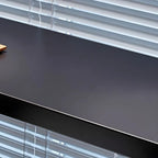 Minimalist Black Wood Clear Base Bar Table for Kitchen Dining