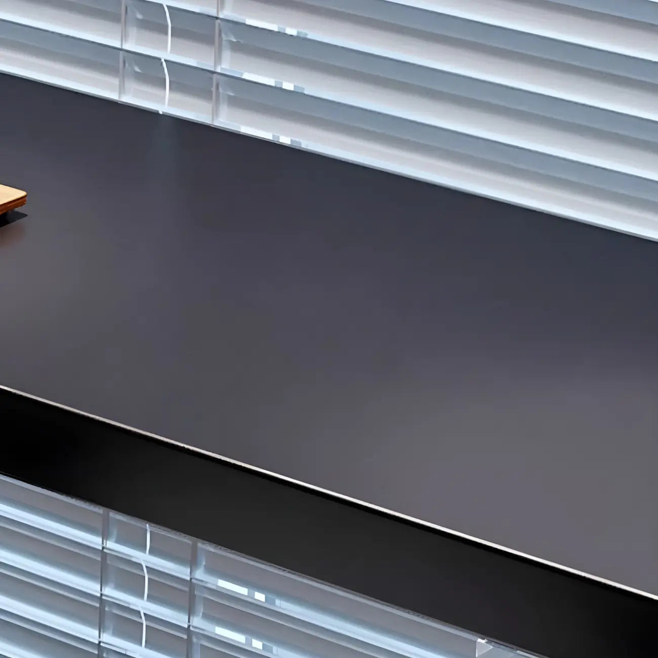 Minimalist Black Wood Clear Base Bar Table for Kitchen Dining