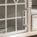 59 French Country Arched White Wood TV Stand with Storage