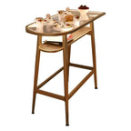Compact Clear Glass Gold Metal Shelf Free Form Bar Tables