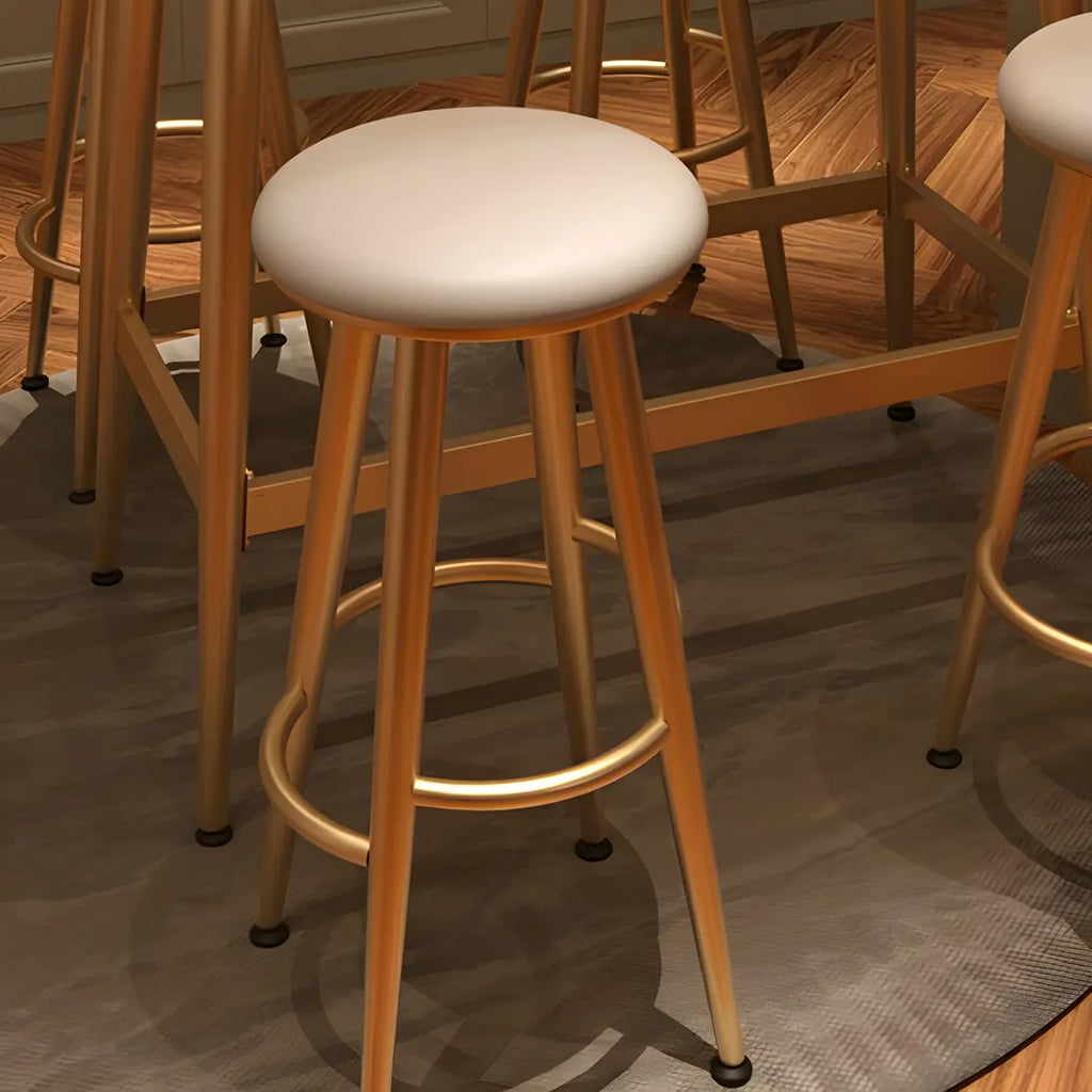 Compact Clear Glass Gold Metal Shelf Free Form Bar Tables