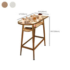 Compact Clear Glass Gold Metal Shelf Free Form Bar Tables