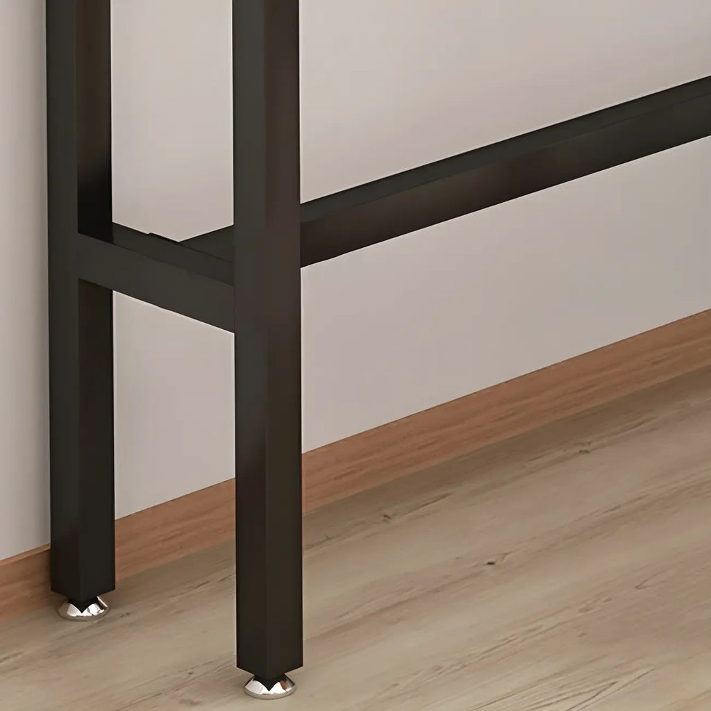 Modern L-Shape Natural Wood Metal Trestle Bar Tables