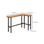 Modern L-Shape Natural Wood Metal Trestle Bar Tables