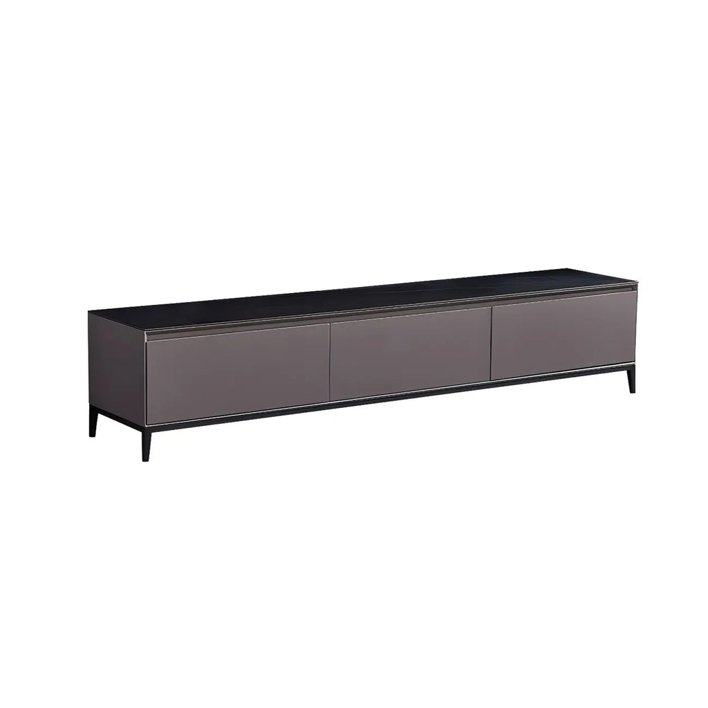 71 Living Room Black Marble Top Enclosed Storage TV Stand