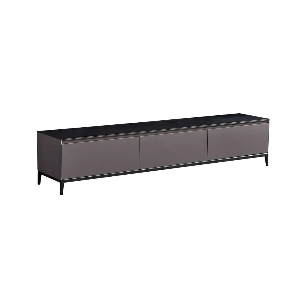 71 Living Room Black Marble Top Enclosed Storage TV Stand