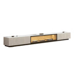 63 Champagne Modern Stone TV Stand with Cable Management