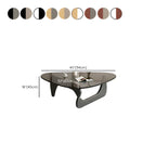 Modern Triangle Glass Coffee Table Wooden Base