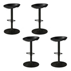 Modern Leather Black Pedestal Swivel Adjustable Bar Stool