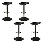 Modern Leather Black Pedestal Swivel Adjustable Bar Stool