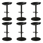 Modern Leather Black Pedestal Swivel Adjustable Bar Stool