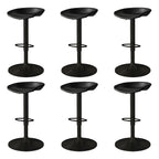 Modern Leather Black Pedestal Swivel Adjustable Bar Stool