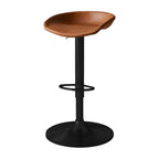 Modern Leather Black Pedestal Swivel Adjustable Bar Stool