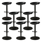 Modern Leather Black Pedestal Swivel Adjustable Bar Stool