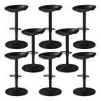 Modern Leather Black Pedestal Swivel Adjustable Bar Stool