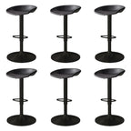 Modern Leather Black Pedestal Swivel Adjustable Bar Stool